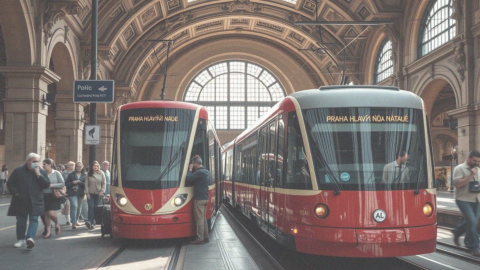 Jak wygląda transport miejski w Pradze po przyjeździe pociągiem?